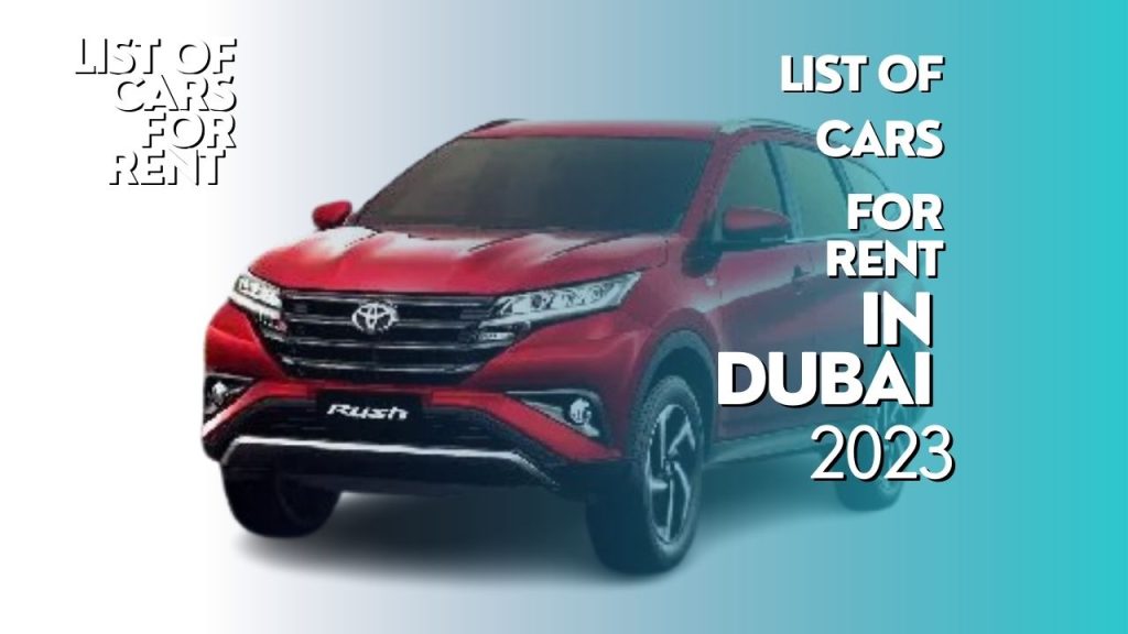 LIST OF CARS FOR RENT IN DUBAI